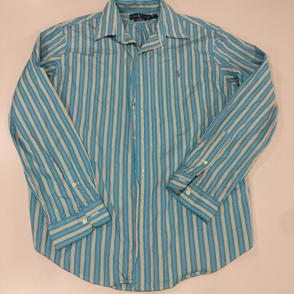 Ralph Lauren Blue and yellow Casual Button Down Shirt